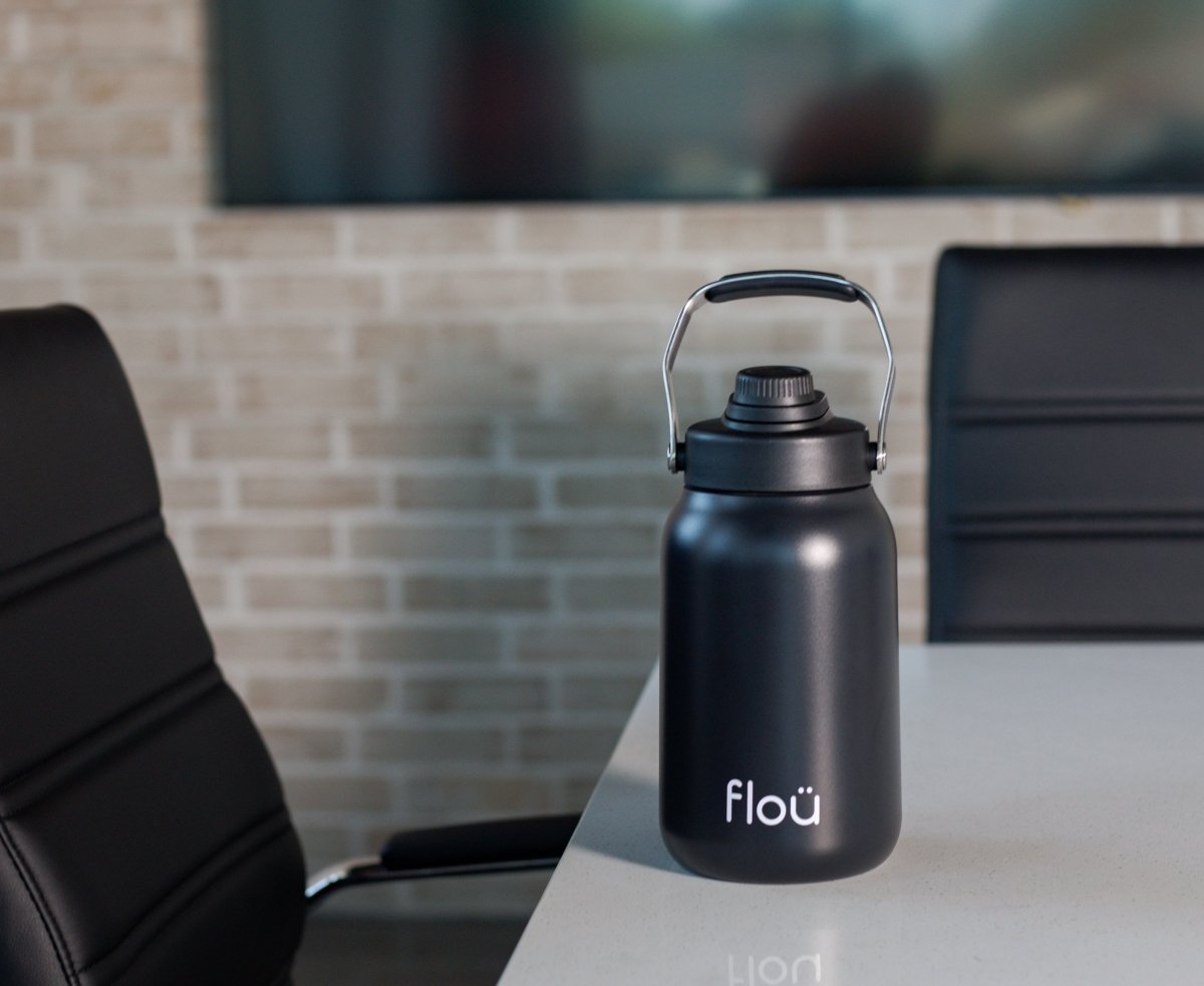 Water Jug with Handle Lid 64 oz - floü - Cooler Bottle