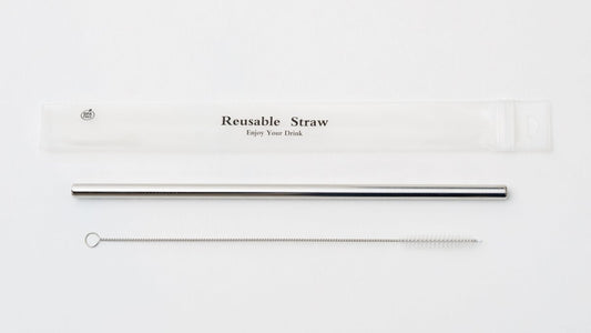 Jumbo Stainless steel straw with a brush