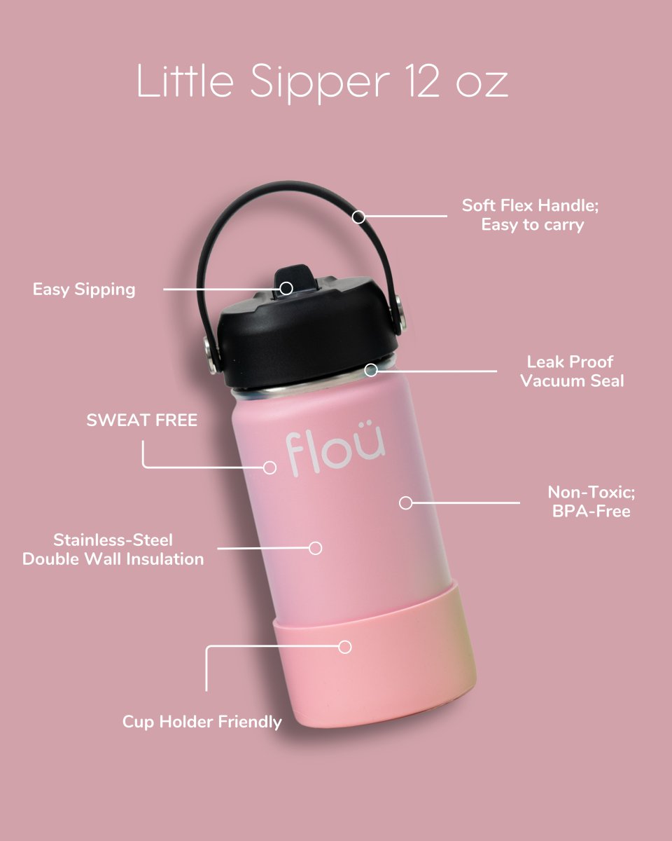 LittleSipper Kids Water Bottle 12 oz - floü - Watter Bottle