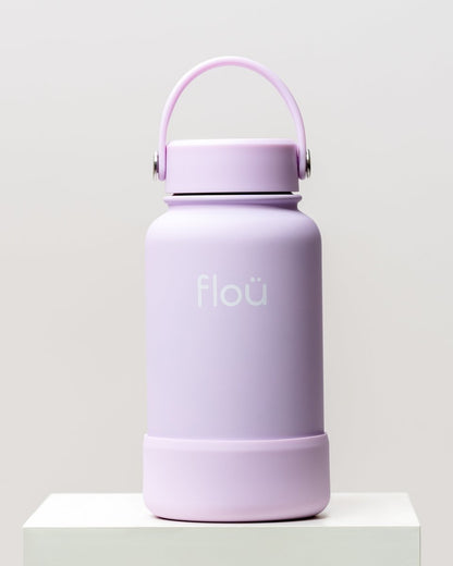 Insulated water bottle with handle lid - color lilac 22 oz