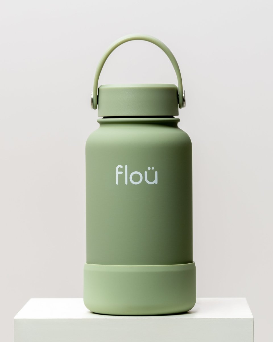 Insulated water bottle with handle lid color pistachio green 22 oz