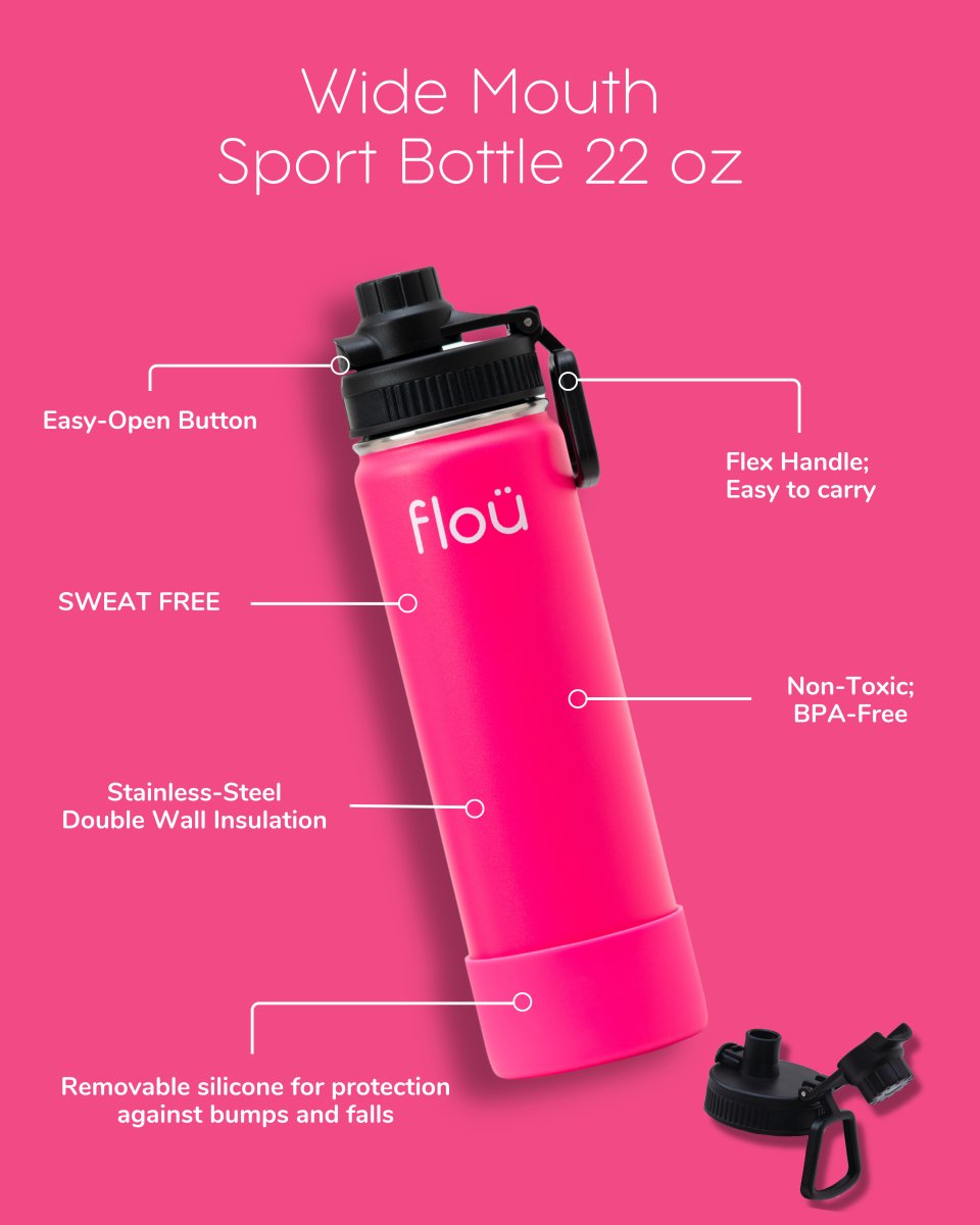 Wide Mouth Sport Water Bottle 22 oz - floü